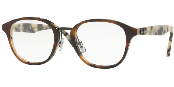 Dioptrické brýle Ray-Ban® model 5355, barva obruby hnědá lesk, stranice béžová lesk, kód barevné varianty 5676. 