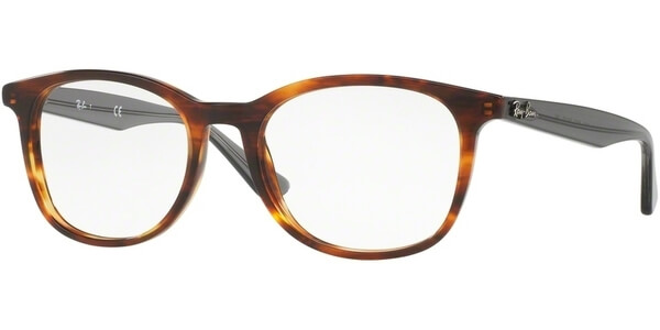 Dioptrické brýle Ray-Ban® model 5356, barva obruby hnědá lesk, stranice šedá čirá lesk, kód barevné varianty 5607. 