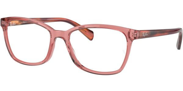 Dioptrické brýle Ray-Ban® model 5362, barva obruby růžová čirá lesk, stranice růžová čirá lesk, kód barevné varianty 8177. 