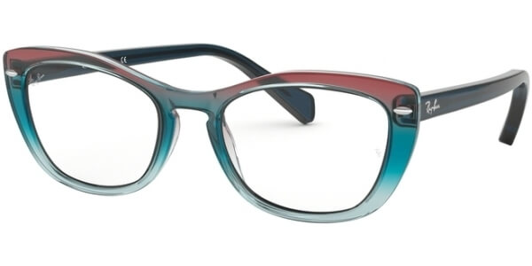 Dioptrické brýle Ray-Ban® model 5366, barva obruby modrá červená lesk, stranice modrá lesk, kód barevné varianty 5834. 