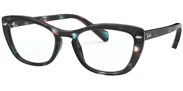 Dioptrické brýle Ray-Ban® model 5366, barva obruby hnědá modrá lesk, stranice hnědá modrá lesk, kód barevné varianty 5949. 