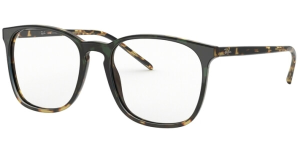 Dioptrické brýle Ray-Ban® model 5387, barva obruby zelená hnědá lesk, stranice hnědá žlutá lesk, kód barevné varianty 5873. 