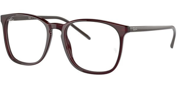 Dioptrické brýle Ray-Ban® model 5387, barva obruby vínová čirá lesk, stranice vínová čirá lesk, kód barevné varianty 8139. 