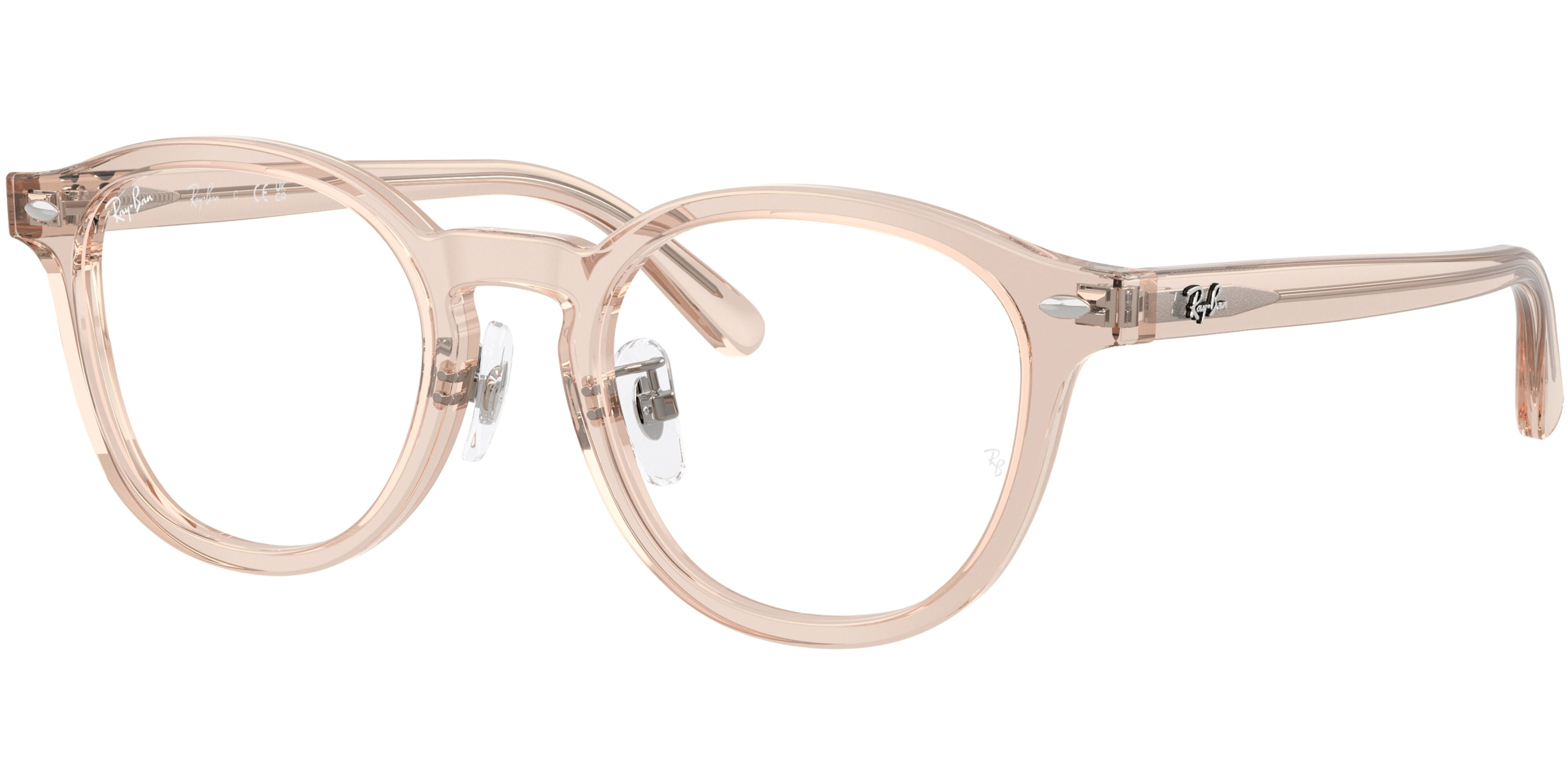 Dioptrické brýle Ray-Ban® model 5443D, barva obruby béžová čirá lesk, stranice béžová čirá lesk, kód barevné varianty 8267. 