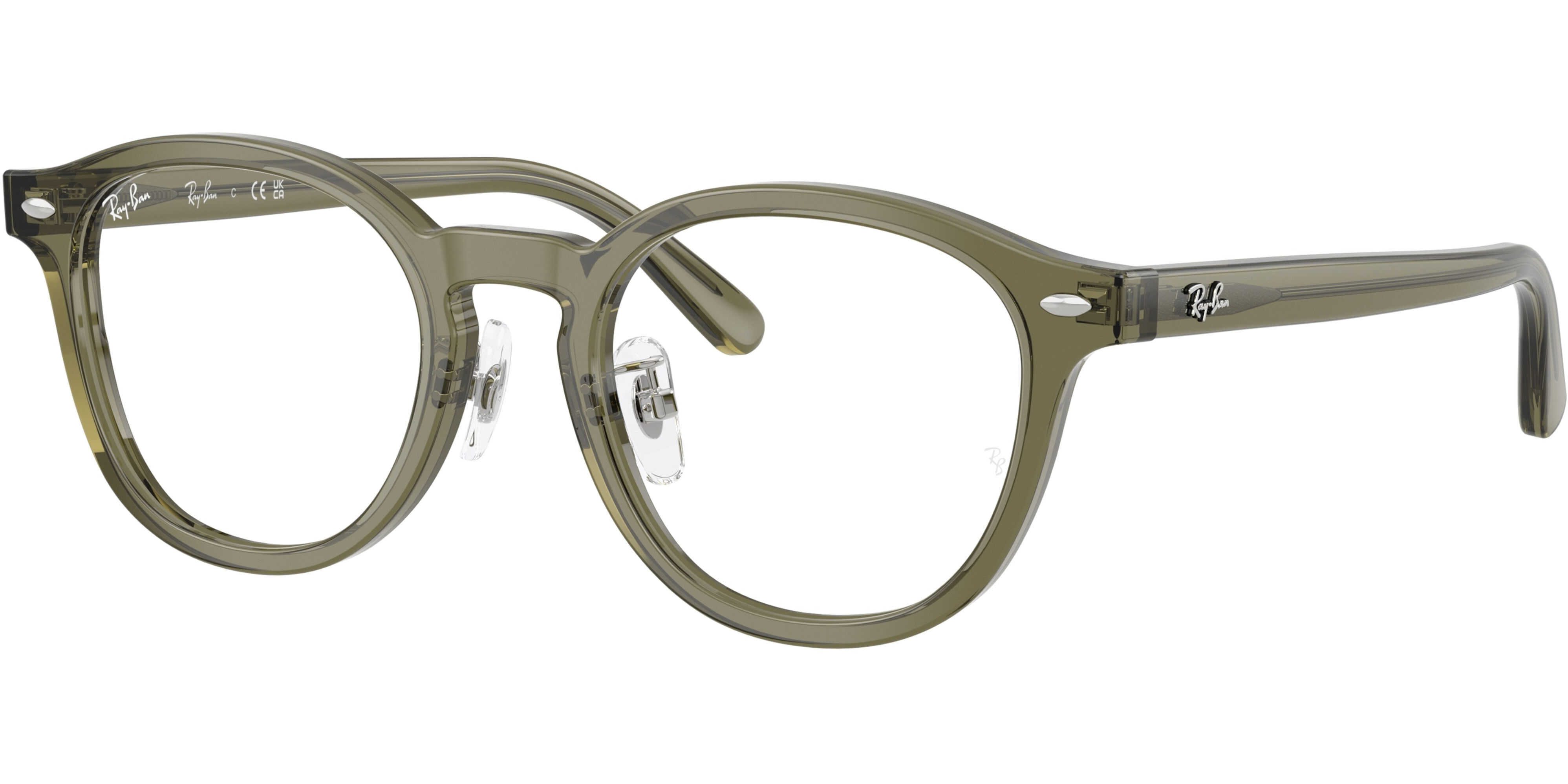 Dioptrické brýle Ray-Ban® model 5443D, barva obruby zelená čirá lesk, stranice zelená čirá lesk, kód barevné varianty 8501. 