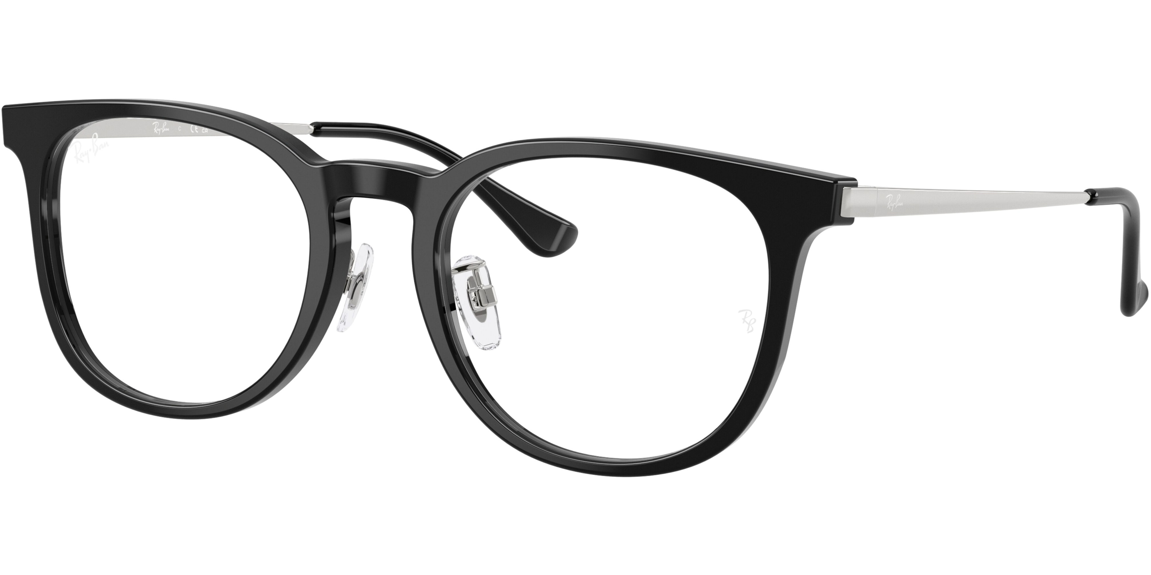 Dioptrické brýle Ray-Ban® model 5453D, barva obruby černá stříbrná lesk, stranice stříbrná lesk, kód barevné varianty 2000. 