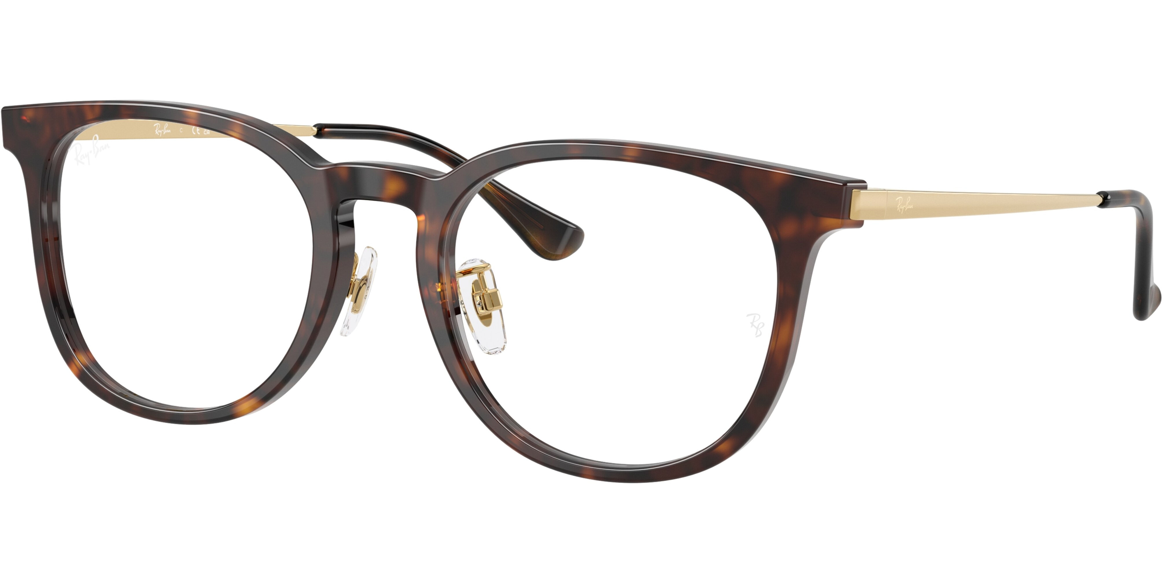 Dioptrické brýle Ray-Ban® model 5453D, barva obruby hnědá zlatá lesk, stranice zlatá lesk, kód barevné varianty 2012. 