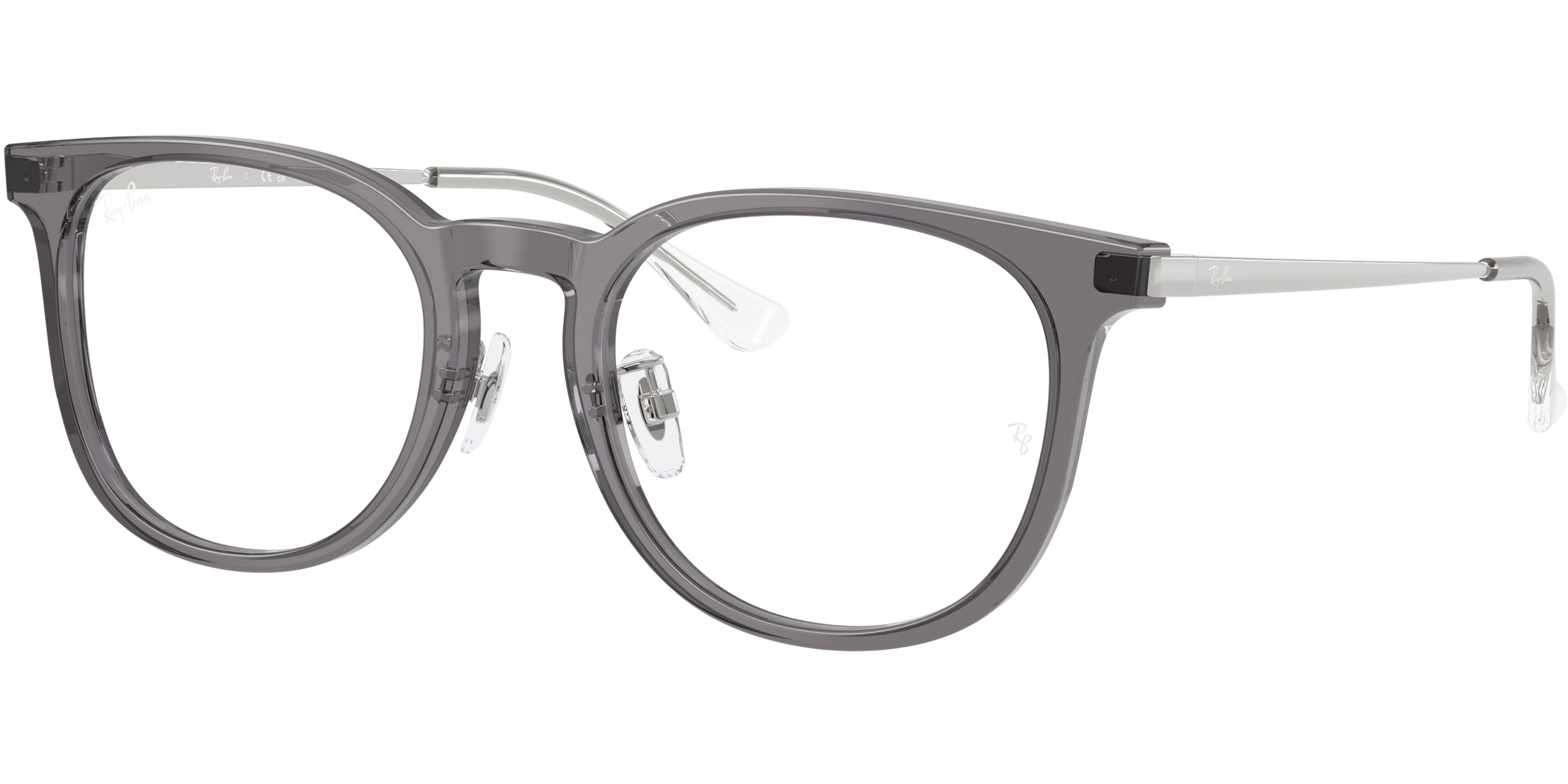 Dioptrické brýle Ray-Ban® model 5453D, barva obruby šedá stříbrná lesk, stranice stříbrná lesk, kód barevné varianty 8268. 