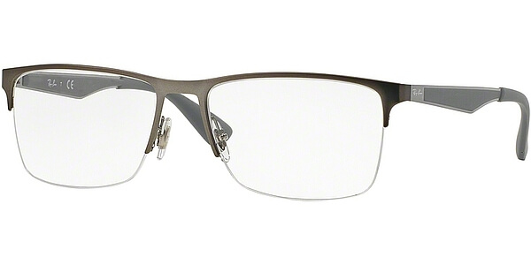 Dioptrické brýle Ray-Ban® model 6335, barva obruby stříbrná mat, stranice stříbrná šedá mat, kód barevné varianty 2855. 
