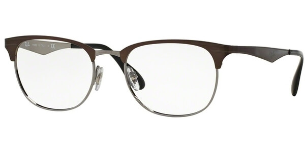 Dioptrické brýle Ray-Ban® model 6346, barva obruby hnědá stříbrná lesk, stranice hnědá lesk, kód barevné varianty 2862. 