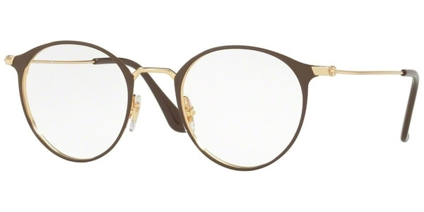 Dioptrické brýle Ray-Ban® model 6378, barva obruby hnědá zlatá lesk, stranice zlatá lesk, kód barevné varianty 2905. 