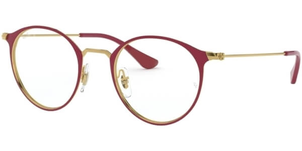 Dioptrické brýle Ray-Ban® model 6378, barva obruby červená zlatá lesk, stranice zlatá lesk, kód barevné varianty 3028. 