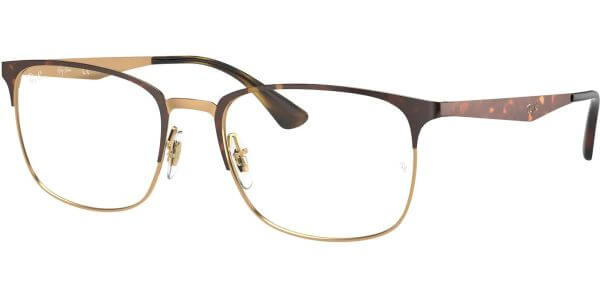 Dioptrické brýle Ray-Ban® model 6421, barva obruby hnědá zlatá lesk, stranice hnědá zlatá lesk, kód barevné varianty 3001. 