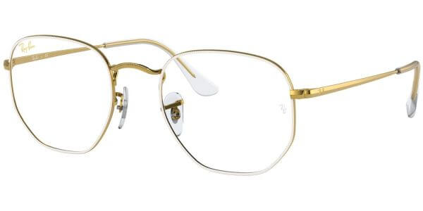 Dioptrické brýle Ray-Ban® model 6448, barva obruby bílá zlatá lesk, stranice zlatá lesk, kód barevné varianty 3104. 