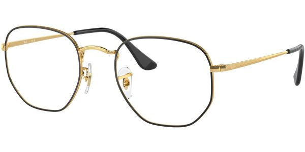 Dioptrické brýle Ray-Ban® model 6448, barva obruby černá zaltá lesk, stranice zlatá lesk, kód barevné varianty 3175. 