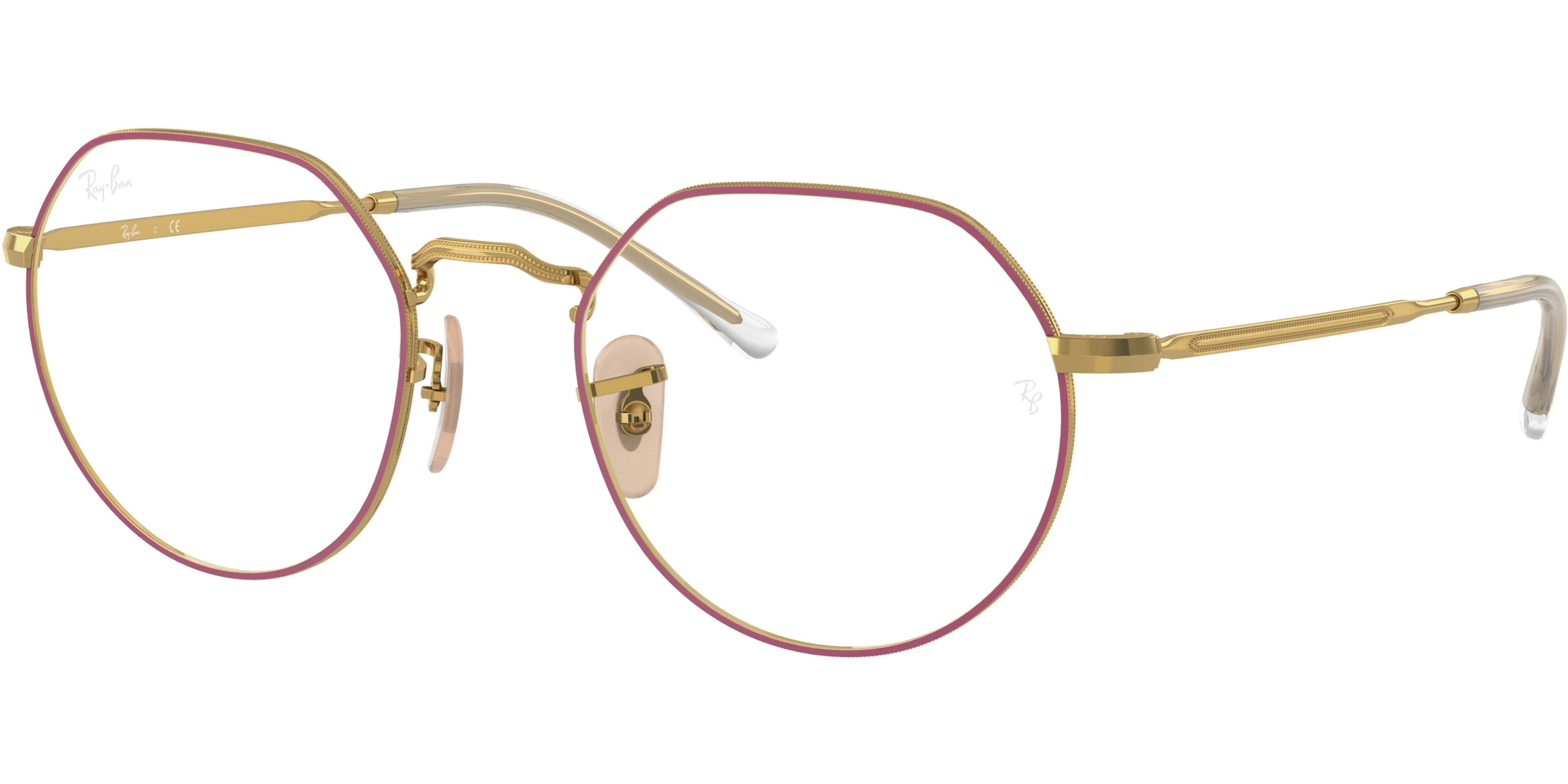 Dioptrické brýle Ray-Ban® model 6465, barva obruby fialová zlatá lesk, stranice zlatá lesk, kód barevné varianty 3137. 