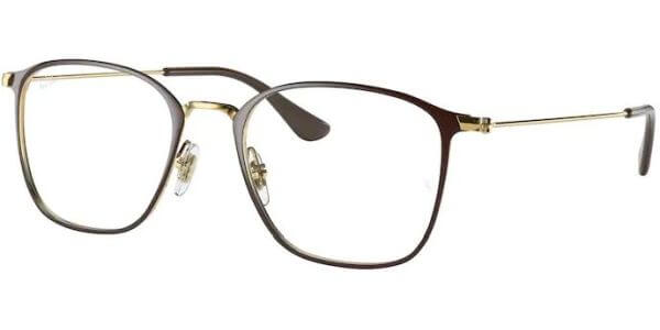 Dioptrické brýle Ray-Ban® model 6466, barva obruby hnědá zlatá lesk, stranice zlatá lesk, kód barevné varianty 2905. 