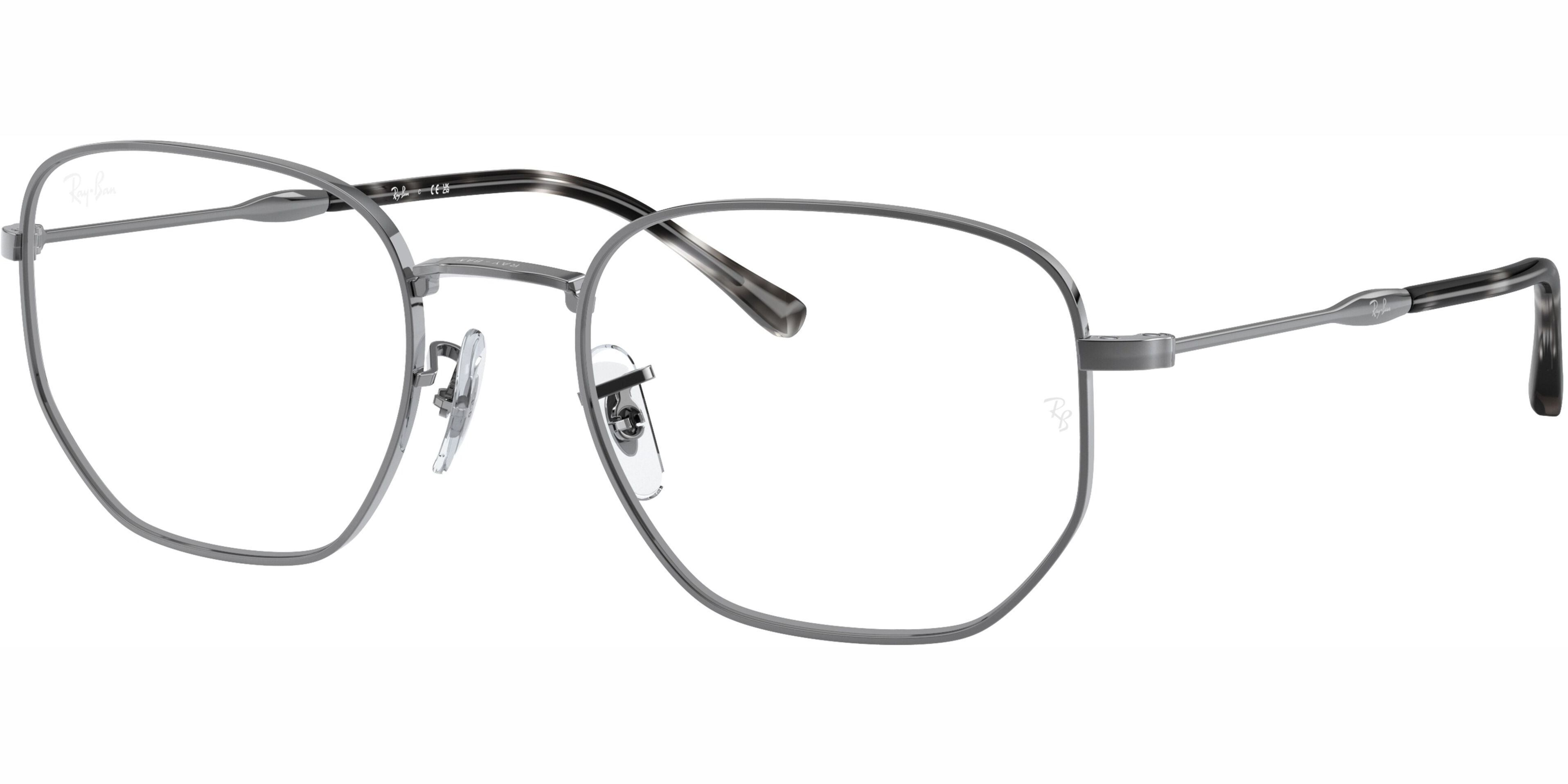 Dioptrické brýle Ray-Ban® model 5496, barva obruby šedá lesk, stranice šedá lesk, kód barevné varianty 2502. 