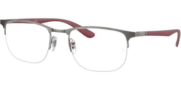 Dioptrické brýle Ray-Ban® model 6513, barva obruby šedá mat, stranice červená mat, kód barevné varianty 3135. 