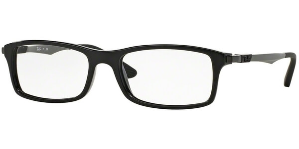 Dioptrické brýle Ray-Ban® model 7017, barva obruby černá lesk, stranice černá šedá mat, kód barevné varianty 2000. 