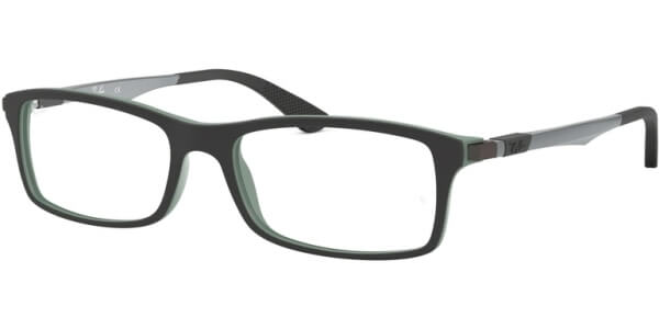 Dioptrické brýle Ray-Ban® model 7017, barva obruby černá zelená mat, stranice šedá mat, kód barevné varianty 5197. 