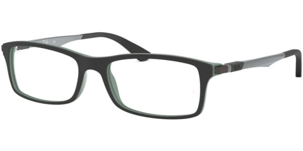 Dioptrické brýle Ray-Ban® model 7017, barva obruby černá zelená mat, stranice šedá mat, kód barevné varianty 5197. 