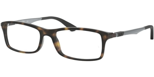 Dioptrické brýle Ray-Ban® model 7017, barva obruby hnědá mat, stranice šedá mat, kód barevné varianty 5200. 