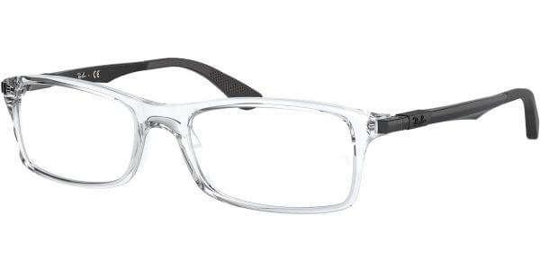 Dioptrické brýle Ray-Ban® model 7017, barva obruby čirá lesk, stranice černá lesk, kód barevné varianty 5943. 
