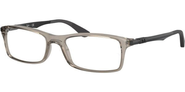Dioptrické brýle Ray-Ban® model 7017, barva obruby šedá čirá lesk, stranice černá lesk, kód barevné varianty 8059. 
