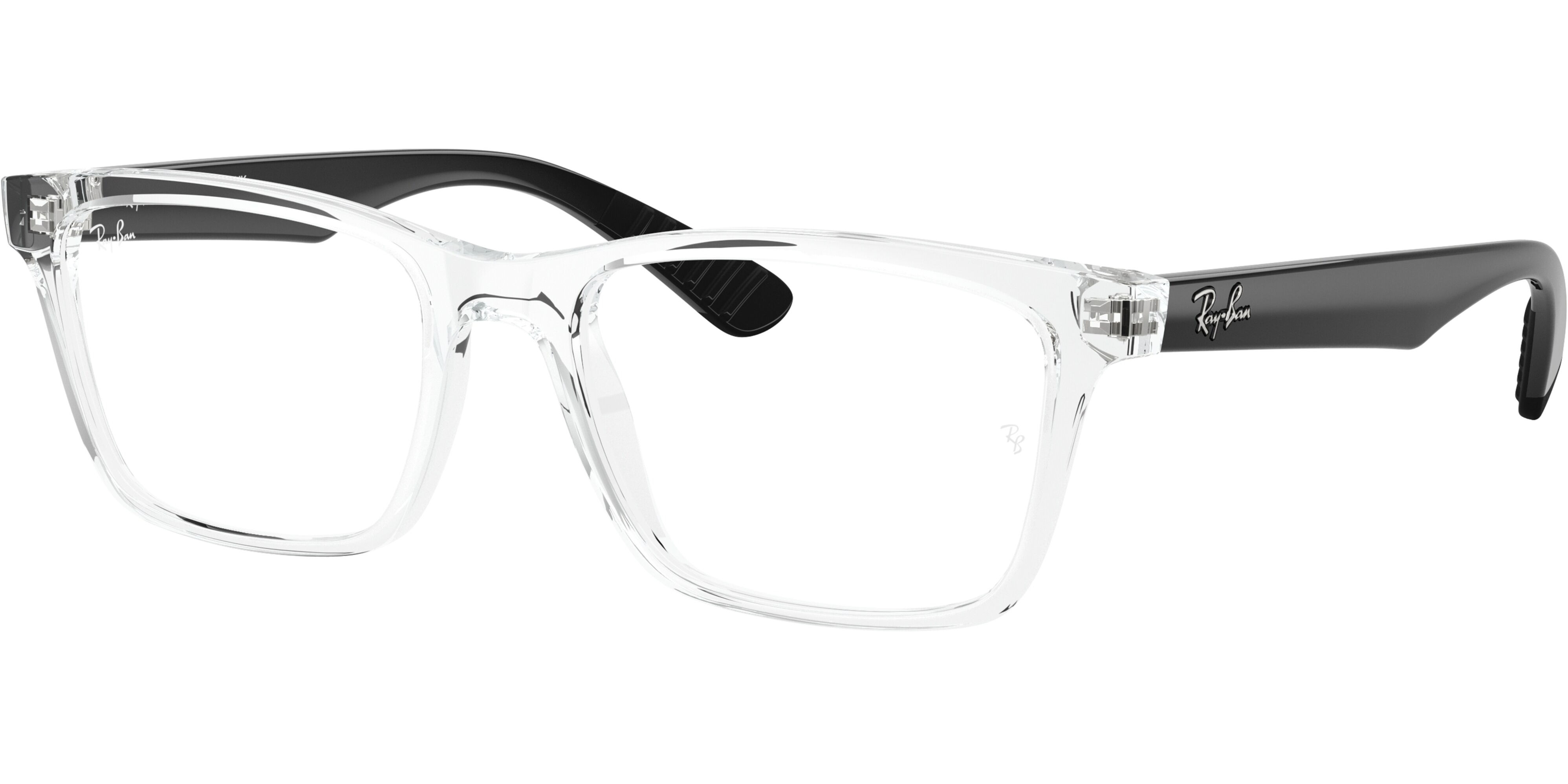 Dioptrické brýle Ray-Ban® model 7025, barva obruby čirá lesk, stranice černá lesk, kód barevné varianty 5943. 