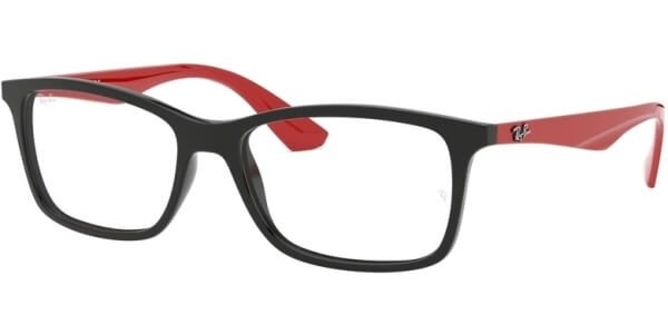 Dioptrické brýle Ray-Ban® model 7047, barva obruby černá lesk, stranice červená lesk, kód barevné varianty 2475. 