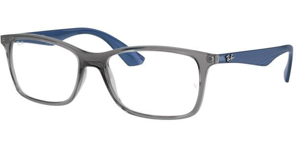 Dioptrické brýle Ray-Ban® model 7047, barva obruby šedá čirá lesk, stranice modrá lesk, kód barevné varianty 5769. 
