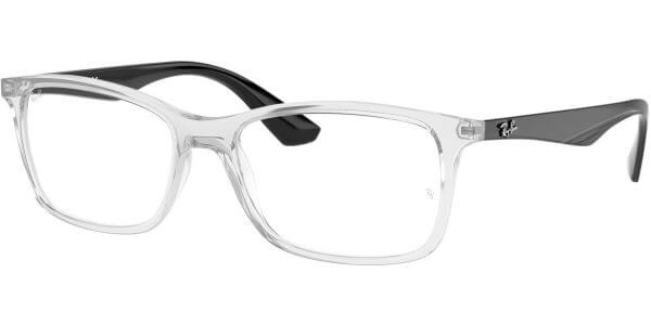 Dioptrické brýle Ray-Ban® model 7047, barva obruby čirá lesk, stranice černá lesk, kód barevné varianty 5943. 