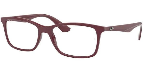 Dioptrické brýle Ray-Ban® model 7047, barva obruby vínová lesk, stranice vínová lesk, kód barevné varianty 8099. 