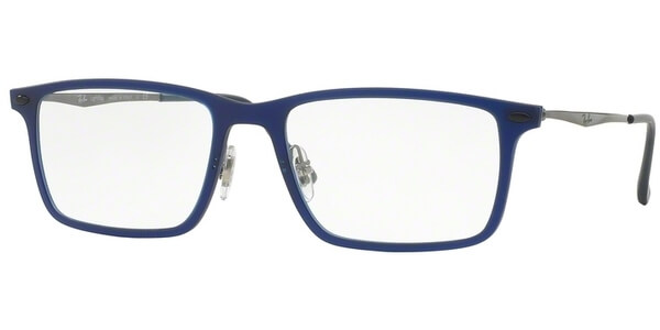 Dioptrické brýle Ray-Ban® model 7050, barva obruby modrá mat, stranice stříbrná lesk, kód barevné varianty 5451. 