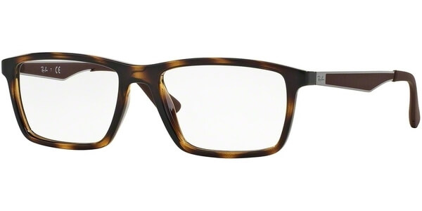 Dioptrické brýle Ray-Ban® model 7056, barva obruby hnědá lesk, stranice hnědá stříbrná mat, kód barevné varianty 2012. 
