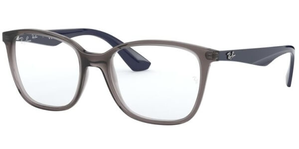 Dioptrické brýle Ray-Ban® model 7066, barva obruby šedá čirá lesk, stranice modrá lesk, kód barevné varianty 5848. 