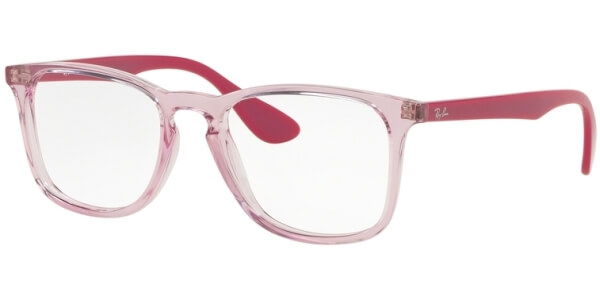 Dioptrické brýle Ray-Ban® model 7074, barva obruby růžová čirá lesk, stranice růžová mat, kód barevné varianty 5863. 