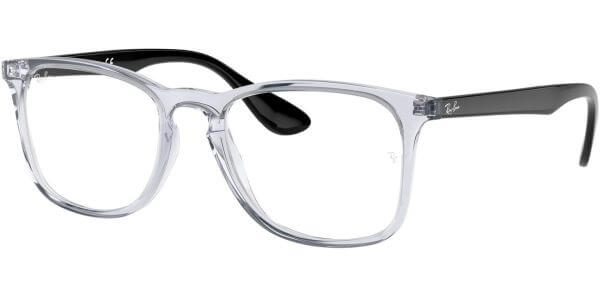 Dioptrické brýle Ray-Ban® model 7074, barva obruby čirá lesk, stranice černá lesk, kód barevné varianty 5943. 