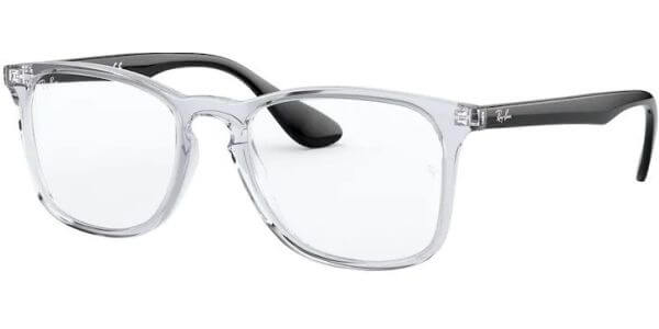 Dioptrické brýle Ray-Ban® model 7074, barva obruby čirá lesk, stranice černá lesk, kód barevné varianty 5943. 