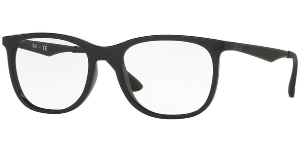 Dioptrické brýle Ray-Ban® model 7078, barva obruby černá lesk, stranice černá mat, kód barevné varianty 2000. 