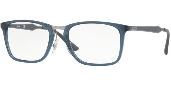 Dioptrické brýle Ray-Ban® model 7131, barva obruby modrá lesk, stranice šedá stříbrná mat, kód barevné varianty 5719. 