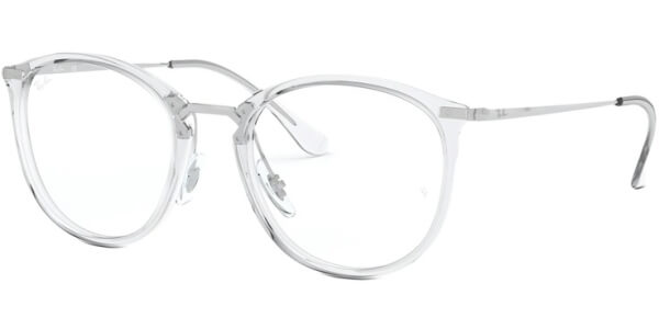 Dioptrické brýle Ray-Ban® model 7140, barva obruby čirá stříbrná lesk, stranice stříbrná lesk, kód barevné varianty 2001. 