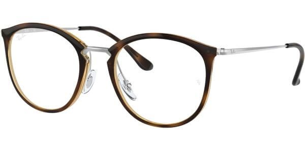 Dioptrické brýle Ray-Ban® model 7140, barva obruby hnědá stříbrná lesk, stranice stříbrná lesk, kód barevné varianty 2012. 