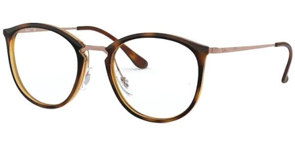 Dioptrické brýle Ray-Ban® model 7140, barva obruby hnědá zlatá lesk, stranice zlatá lesk, kód barevné varianty 5687. 