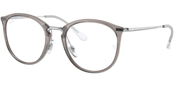 Dioptrické brýle Ray-Ban® model 7140, barva obruby šedá čirá lesk, stranice stříbrná lesk, kód barevné varianty 8125. 