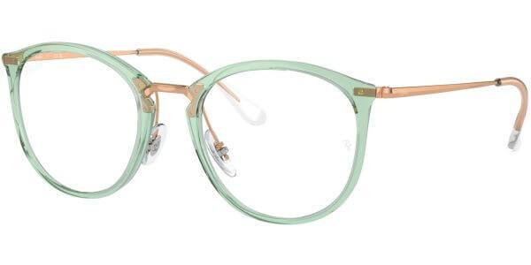 Dioptrické brýle Ray-Ban® model 7140, barva obruby zelená čirá lesk, stranice zlatá lesk, kód barevné varianty 8337. 