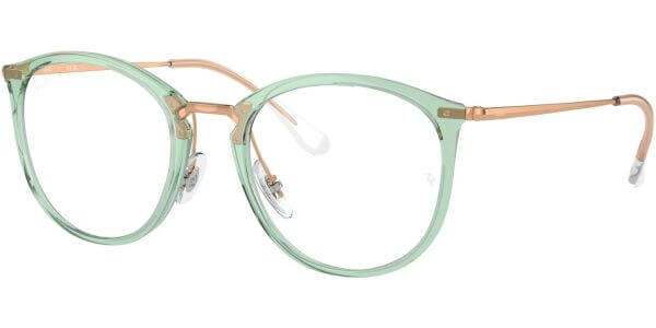 Dioptrické brýle Ray-Ban® model 7140, barva obruby zelená čirá lesk, stranice zlatá lesk, kód barevné varianty 8337. 