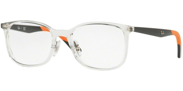 Dioptrické brýle Ray-Ban® model 7142, barva obruby čirá lesk, stranice černá oranžová lesk, kód barevné varianty 5759. 