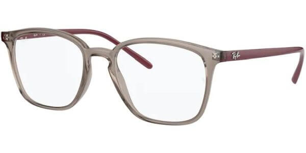 Dioptrické brýle Ray-Ban® model 7185, barva obruby šedá čirá lesk, stranice vínová lesk, kód barevné varianty 8083. 